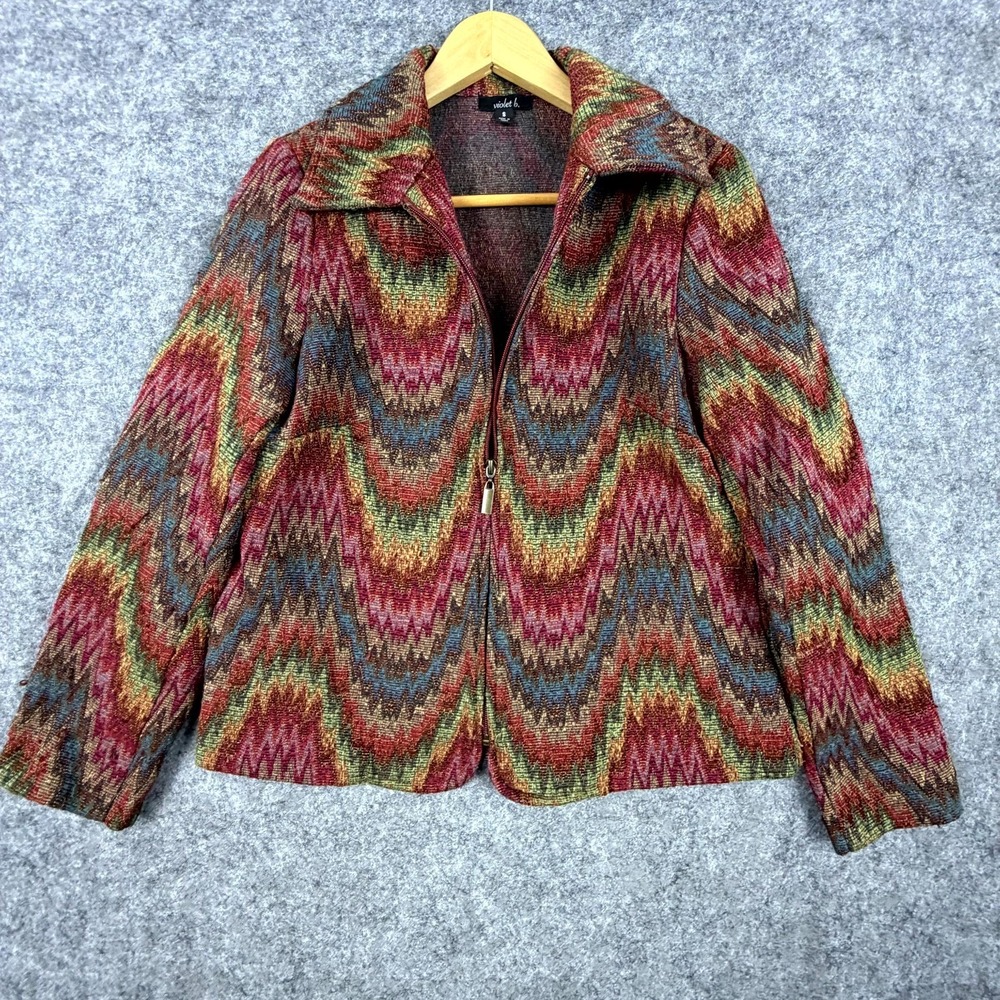 Violet b Jacket Womens S Earth Colors Tapestry Boho Psychedelic Hippie Festival